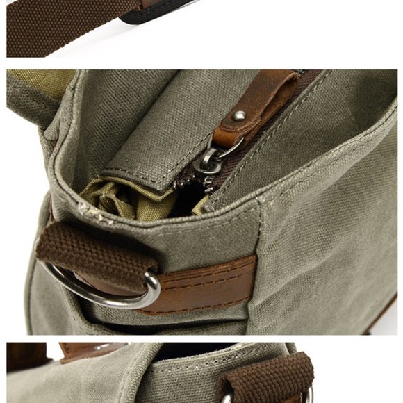 Waxed Canvas Vintage Messenger bag - Picture 3 of 9